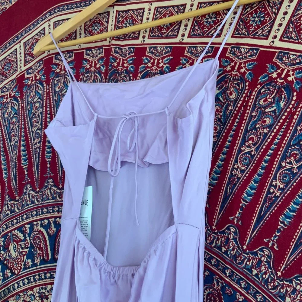 NWT Djerf Avenue Dream Dress Maxi Iris Purple Silk-Like Size Medium - Picture 10 of 16